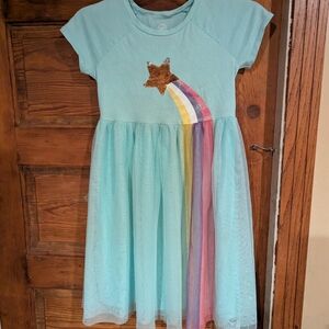 New Spring/Summer Girls‎ Tutu Blue, Sequin Shooting Star/Rainbow Dress
